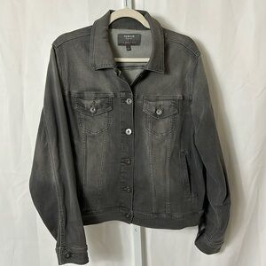 Torrid Size 1 Women’s 1X Gray Full Button Front Denim Cotton Jacket Front Pocket